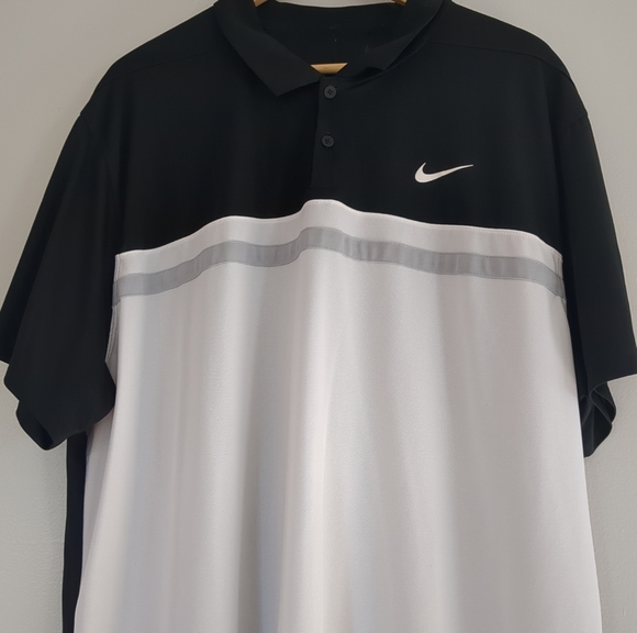 **Sold***Nike Polo Shirt Mens 2XL Dri Fit Colourblock Golf Preppy Lightweight - Picture 2 of 9